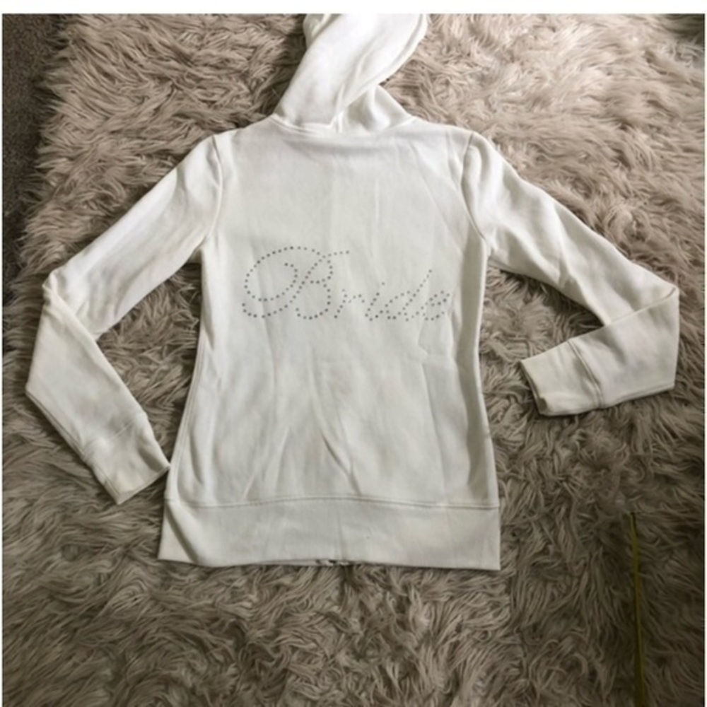White Hoodie with Bride in Sequins